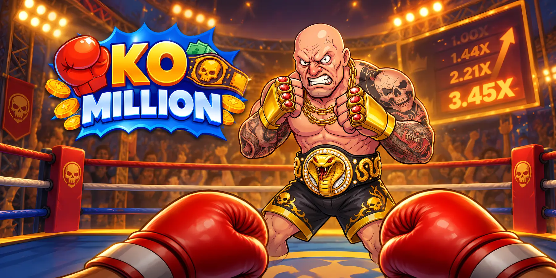 KO Million – the Hardcore opponent in the ring, official artwork by InOut Games